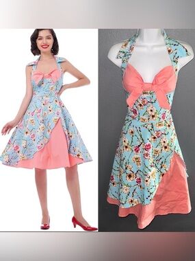 Women’s Boutique 1950s Vintage Style A-Line Rockabilly Swing Dress Womens XL
